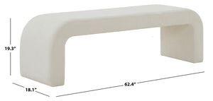 Safavieh Caralynn Cordoroy Bench Cream SFV5027O