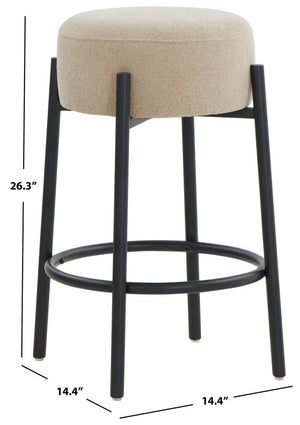 Safavieh Paisleigh Boucle And Metal Leg Counter Stool Tan / Black SFV5032G