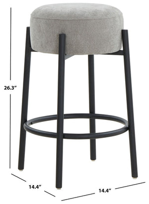 Safavieh Paisleigh Boucle And Metal Leg Counter Stool Grey / Black SFV5032H