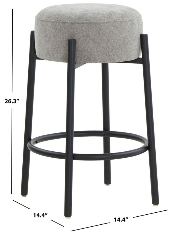 Safavieh Paisleigh Boucle And Metal Leg Counter Stool Grey / Black SFV5032H