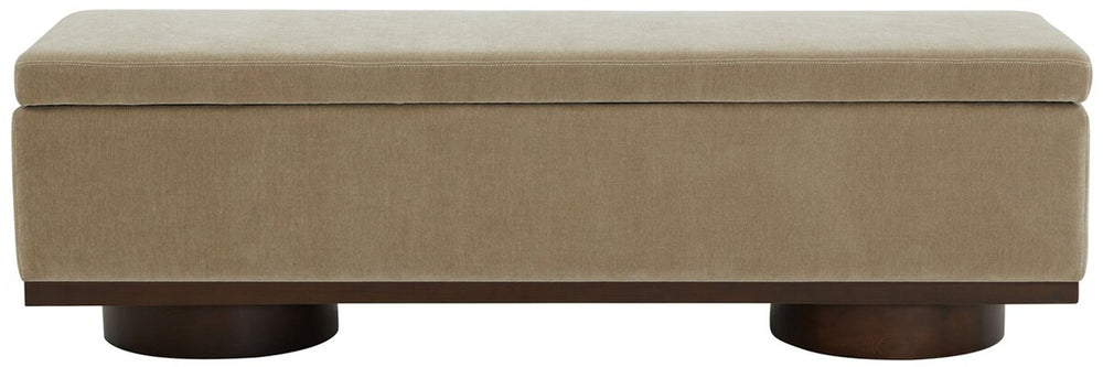 Safavieh Vianna Velvet Storage Bench Light Brown / Walnut SFV5049F