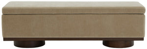 Safavieh Vianna Velvet Storage Bench Light Brown / Walnut SFV5049F