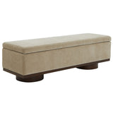 Safavieh Vianna Velvet Storage Bench Light Brown / Walnut SFV5049F