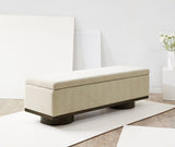 Safavieh Vianna Linen Storage Bench Beige / Walnut SFV5049G