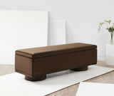 Safavieh Vianna Velvet Storage Bench Dark Brown / Walnut SFV5049H