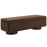 Safavieh Vianna Velvet Storage Bench Dark Brown / Walnut SFV5049H