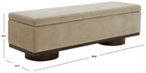 Safavieh Vianna Faux Shearling Storage Bench Sand / Walnut SFV5049I