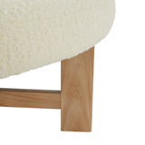 Safavieh Vinny Faux Shearling  Ottoman XII23 Ivory / Natural  Wood / Fabric / Foam SFV5061A