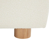 Safavieh Bradfield Square Boucle Ottoman XII23 Ivory / Natural Wood / Fabric / Foam SFV5072A