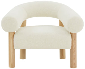 Safavieh Carleigh Boucle Accent Chair Ivory / Natural Wood / Fabric / Foam  SFV5105A