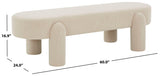 Safavieh Laurence Corduroy Bench Sand 60 IN W x 24 IN D x 16.9 IN H