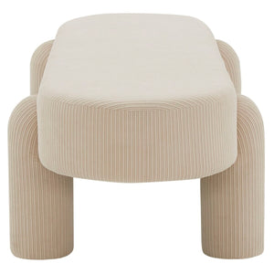 Safavieh Laurence Corduroy Bench Sand 60 IN W x 24 IN D x 16.9 IN H