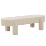 Safavieh Laurence Corduroy Bench Sand 60 IN W x 24 IN D x 16.9 IN H