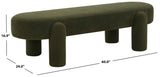 Safavieh Laurence Corduroy Bench Olive 60 IN W x 24 IN D x 16.9 IN H