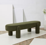 Safavieh Laurence Corduroy Bench Olive 60 IN W x 24 IN D x 16.9 IN H