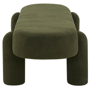 Safavieh Laurence Corduroy Bench Olive 60 IN W x 24 IN D x 16.9 IN H