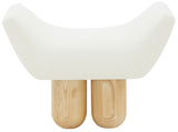 Safavieh Giancarlo Upholstered Ottoman Ivory / Natural SFV5120A