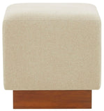 Safavieh Natalya Square Ottoman Tan / Walnut SFV5128B