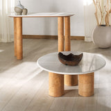 Safavieh Marilynn Marble And Cork Veneer Coffee Table White / Cork SFV5757A-2BX