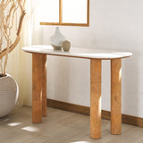 Safavieh Marilynn Marble And Cork Veneer Console Table White / Cork SFV5758A-2BX