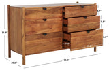 Safavieh Shanti 6 Drawer Wood Dresser Natural / Black SFV5764A