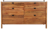 Safavieh Shanti 6 Drawer Wood Dresser Natural / Black SFV5764A