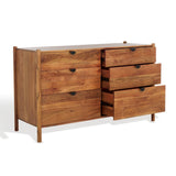 Safavieh Shanti 6 Drawer Wood Dresser Natural / Black SFV5764A