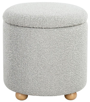 Safavieh Becka Round Boucle Storage Ottoman Grey / Natural SFV6100C