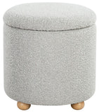 Safavieh Becka Round Boucle Storage Ottoman Grey / Natural SFV6100C