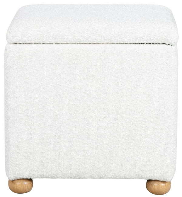 Safavieh Becka Square Boucle Storage Ottoman Ivory / Natural SFV6101A