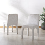 Safavieh Maricelle Boucle Dining Chair White / Black SFV6102B-SET2