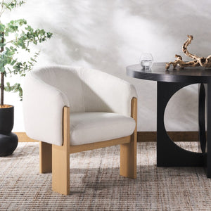 Safavieh Lauricella Barrel Back Dining Chair Ivory / Natural SFV6103A