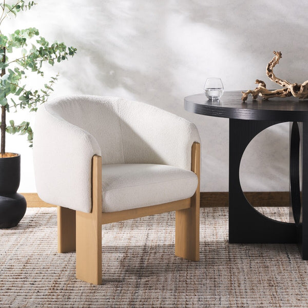 Safavieh Lauricella Barrel Back Dining Chair Ivory / Natural SFV6103A