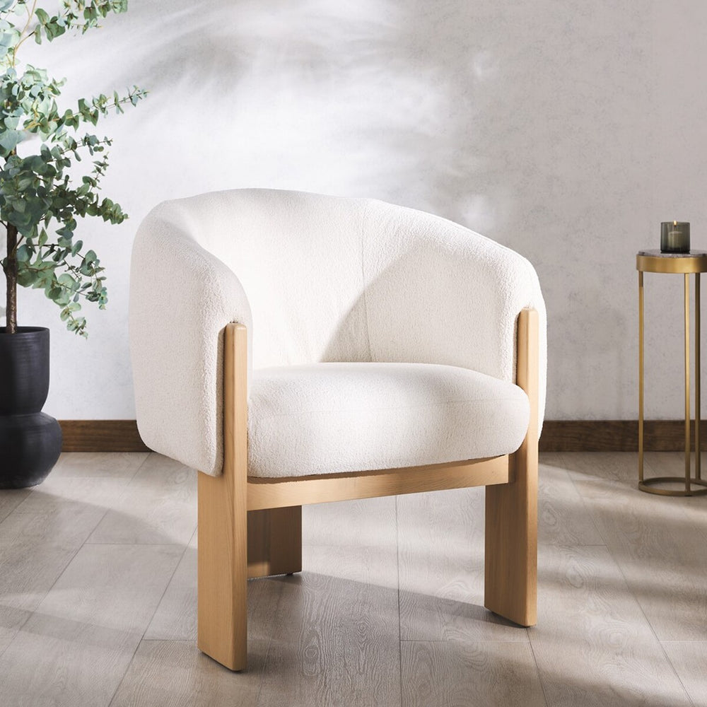 Safavieh Lauricella Barrel Back Dining Chair Ivory / Natural SFV6103A