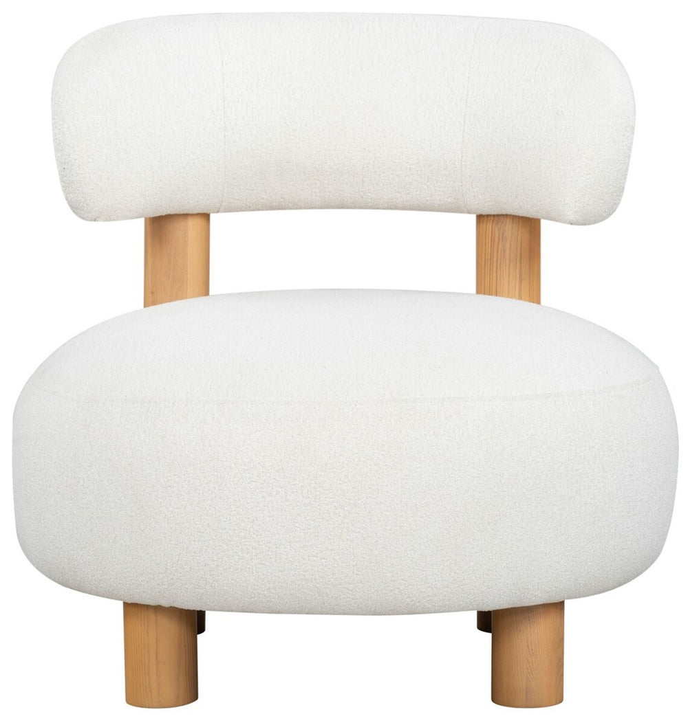 Safavieh Eduardo Boucle Accent Chair Ivory / Natural SFV6109A