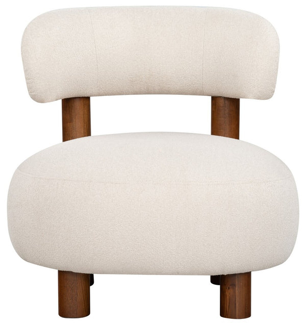 Safavieh Eduardo Boucle Accent Chair Tan / Walnut SFV6109B
