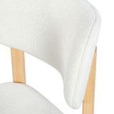 Safavieh Trystan Boucle Dining Chair Ivory / Natural SFV7233A-SET2