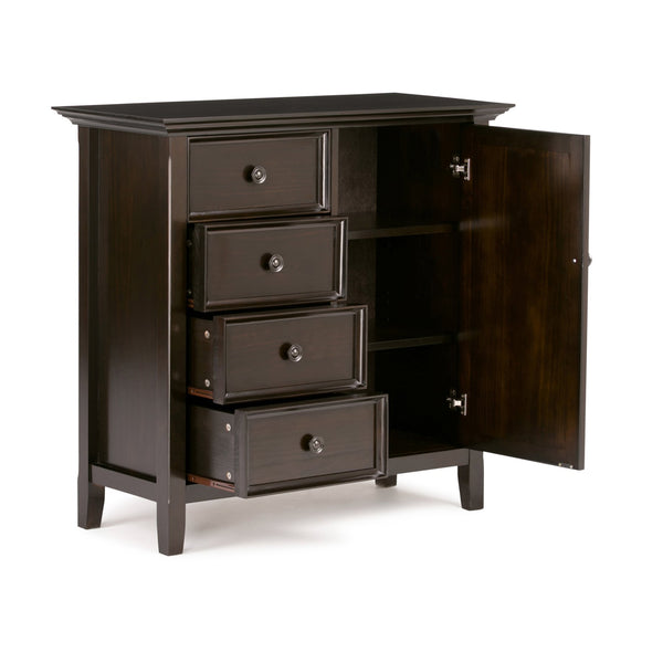 English Elm Amherst Medium Storage Cabinet - Handcrafted Hickory Brown With Adjustable Shelves & Antique Knobs B136P159432