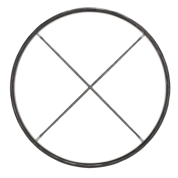 Safavieh Jessa Round Metal Coffee Table XII23 Black Forged Metal / Tempered Glass SFV9501E