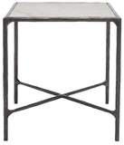 Safavieh Jessa Forged Metal Square End Table XII23 Black / White Forged Metal / White Marble / Mdf SFV9503D