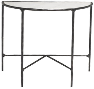 Safavieh Jessa Forged Metal Console Table XII23 Black / White Forged Metal / White Marble / Mdf SFV9506D