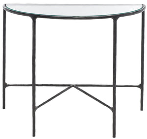 Safavieh Jessa Forged Metal Console Table XII23 Black Forged Metal / Tempered Glass SFV9506E