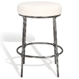 Safavieh Trumen Boucle Counterstool Ivory / Black Metal / Wood / Foam / Fabric SFV9525A