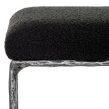 Safavieh Mandy Boucle And Metal Ottoman Black Metal / Wood / Foam / Fabric SFV9526B