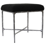 Safavieh Mandy Boucle And Metal Ottoman Black Metal / Wood / Foam / Fabric SFV9526B