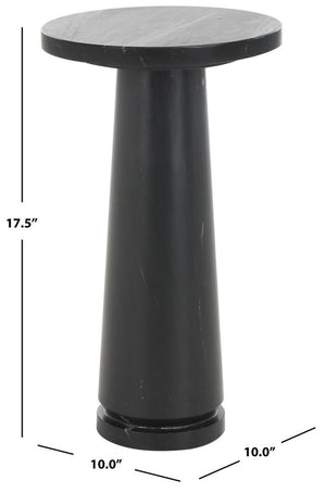 Safavieh Valentia Round Marble Accent Table Black Marble / Mdf  SFV9704D