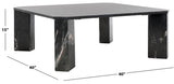 Safavieh Daysi Square Marble Coffee Table Black Marble / Metal / Wood SFV9710A-2BX