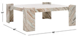 Safavieh Catayana Marble Coffee Table White / Brown SFV9711A-2BX