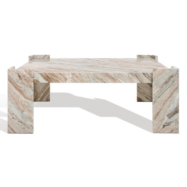 Safavieh Catayana Marble Coffee Table White / Brown SFV9711A-2BX