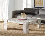 Safavieh Catayana Marble Coffee Table White / Brown SFV9711A-2BX